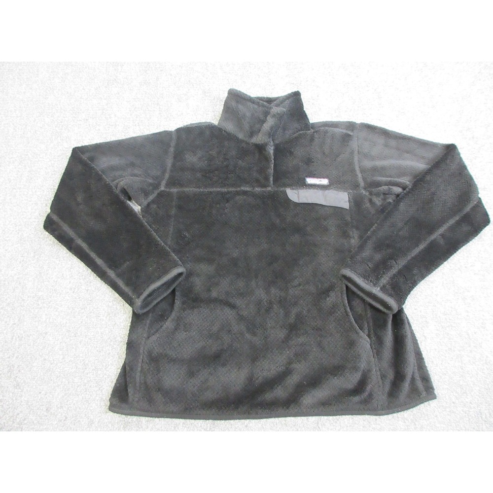 Patagonia Fleece Jacket Womens M Black Plush Snap Pullover Pockets STY25441F0